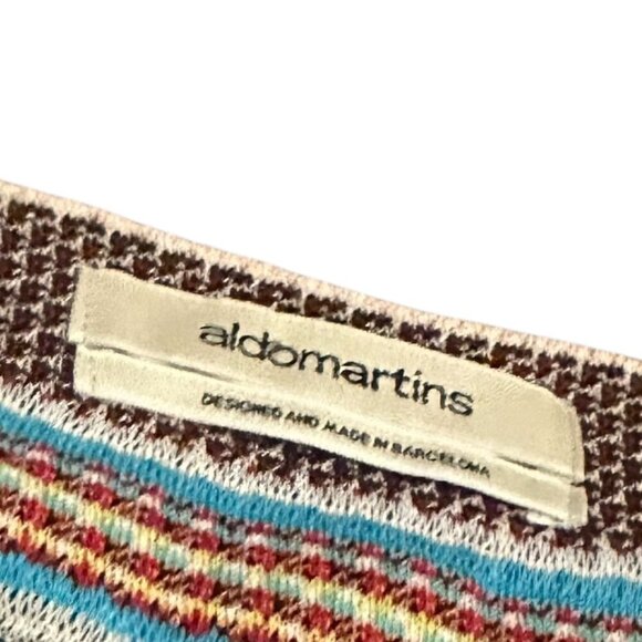 Aldomartins Sleeveless Stripe Stretch Dress Colorful Shift Size Large Petite - Picture 5 of 11